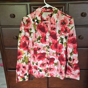 🌻Jones NY Floral Button-Up Shirt, Sz PL